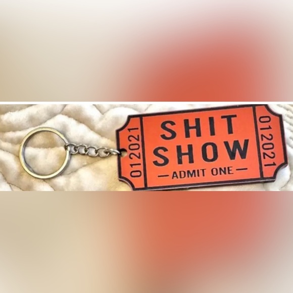 Orange Admit One Ticket “Sh*t Show” Keychain, Funny, New - Picture 2 of 4